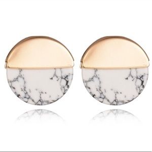 Gold/marble style earrings
